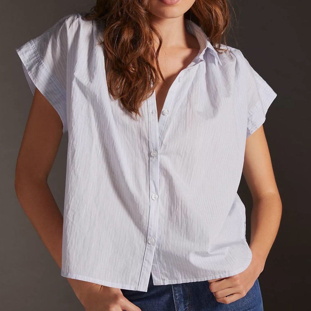 Citizens of Humanity Penny Blouse, Blue Striped, XS